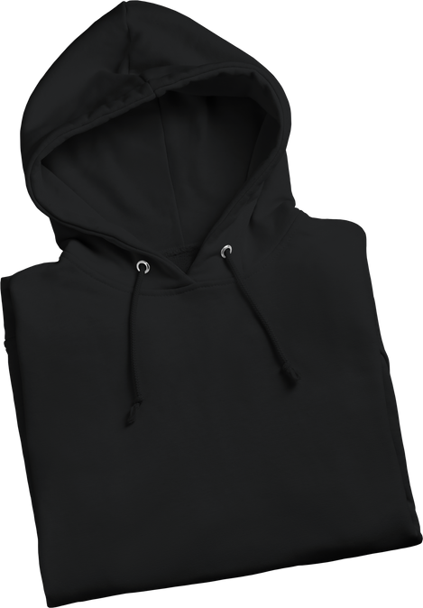 Black Hoodie Mockup, Png, Beautifully Folded, Isolated.